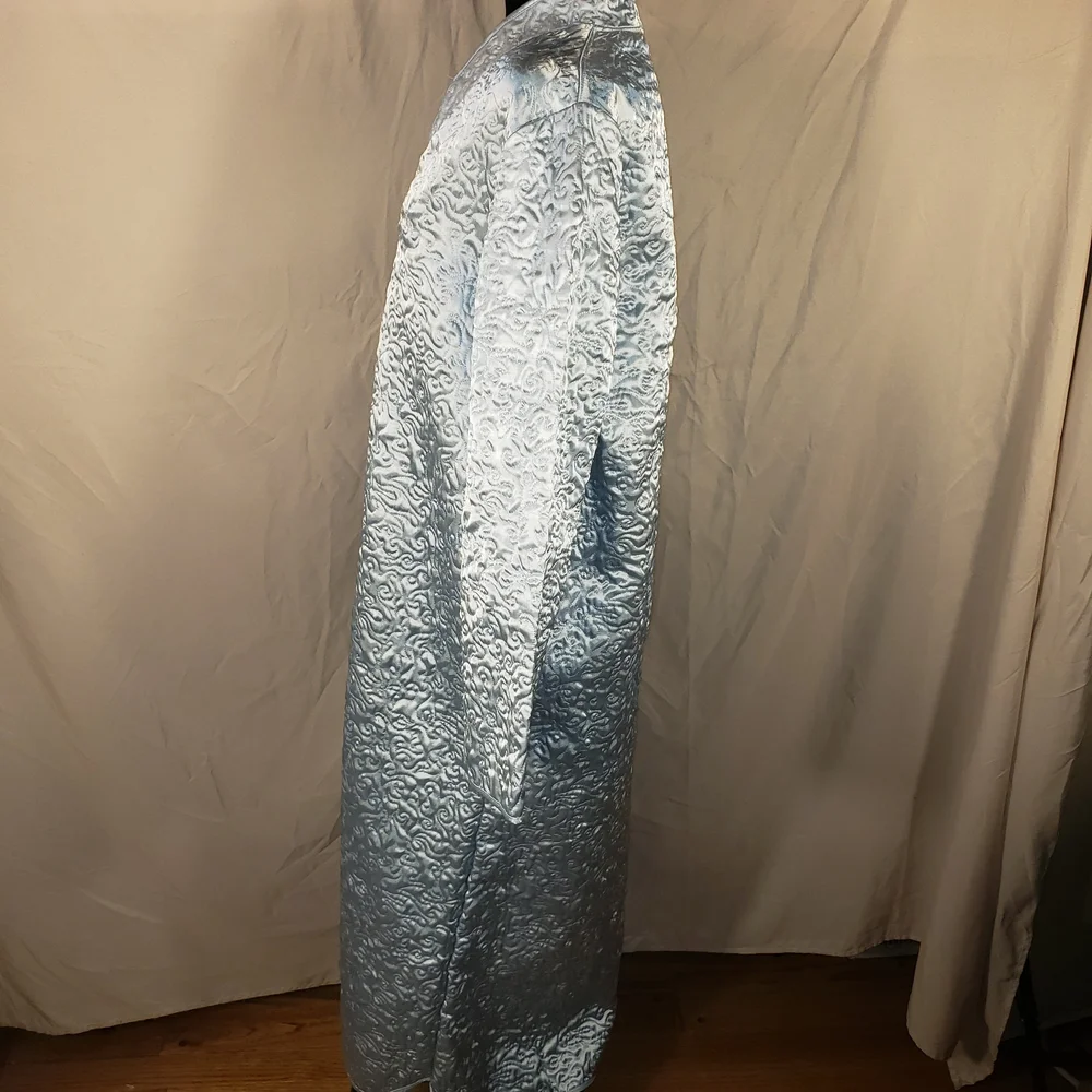 Jasmine Rose Elegant Light Blue Textured Robe - M - Picture 4 of 7